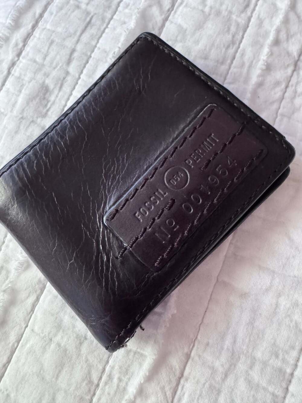 Fossil Permit 'No 001954' Leather Bifold ID Wallet